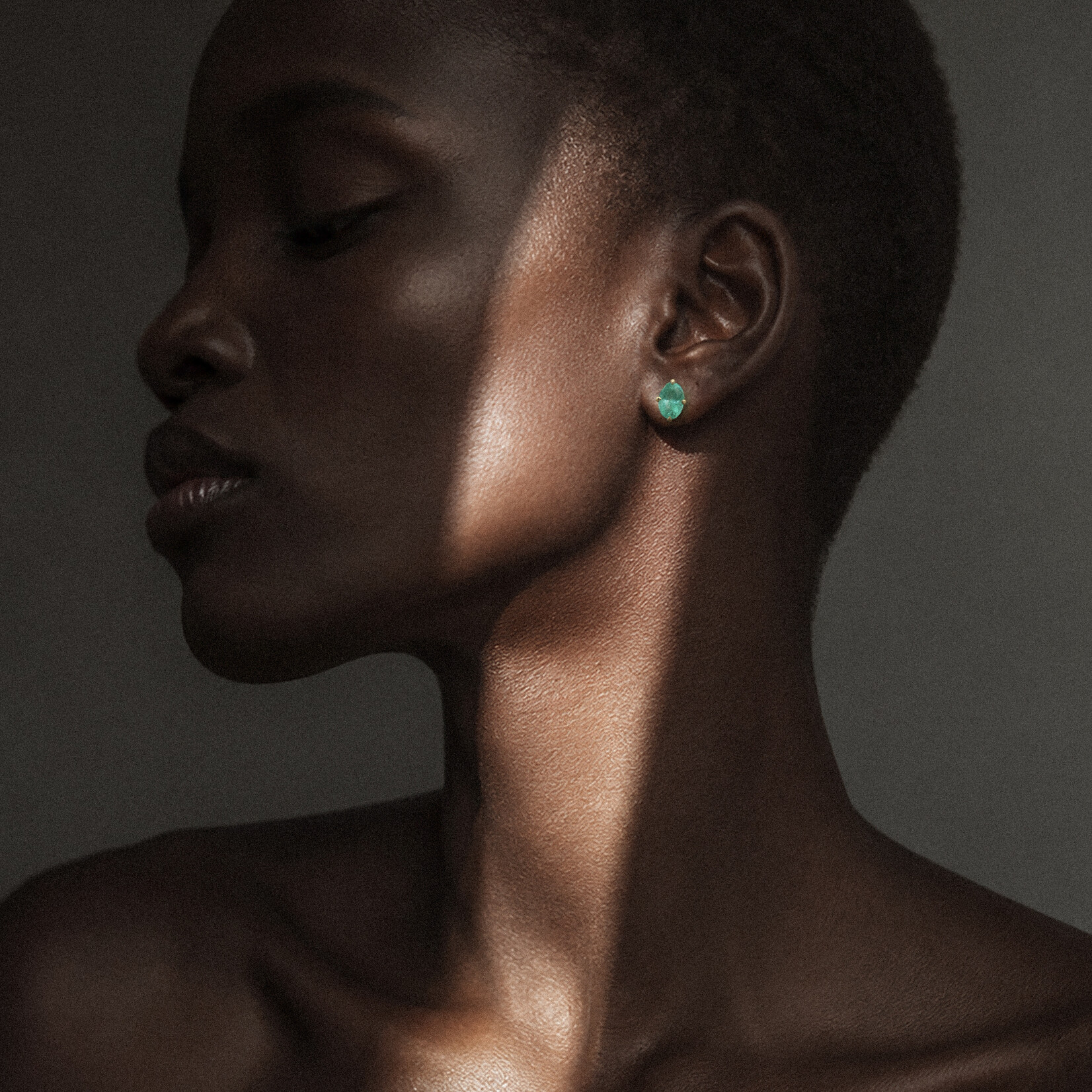 Baxter Moerman Isla Studs  with Oval Cut Emeralds