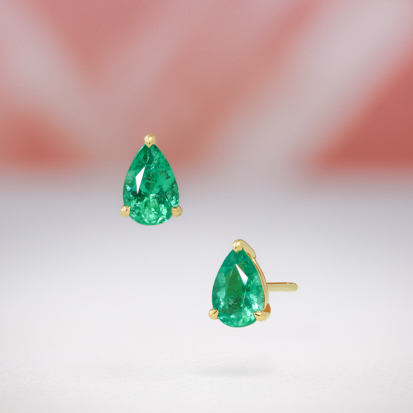 Baxter Moerman Isla Studs with Pear Cut Emeralds