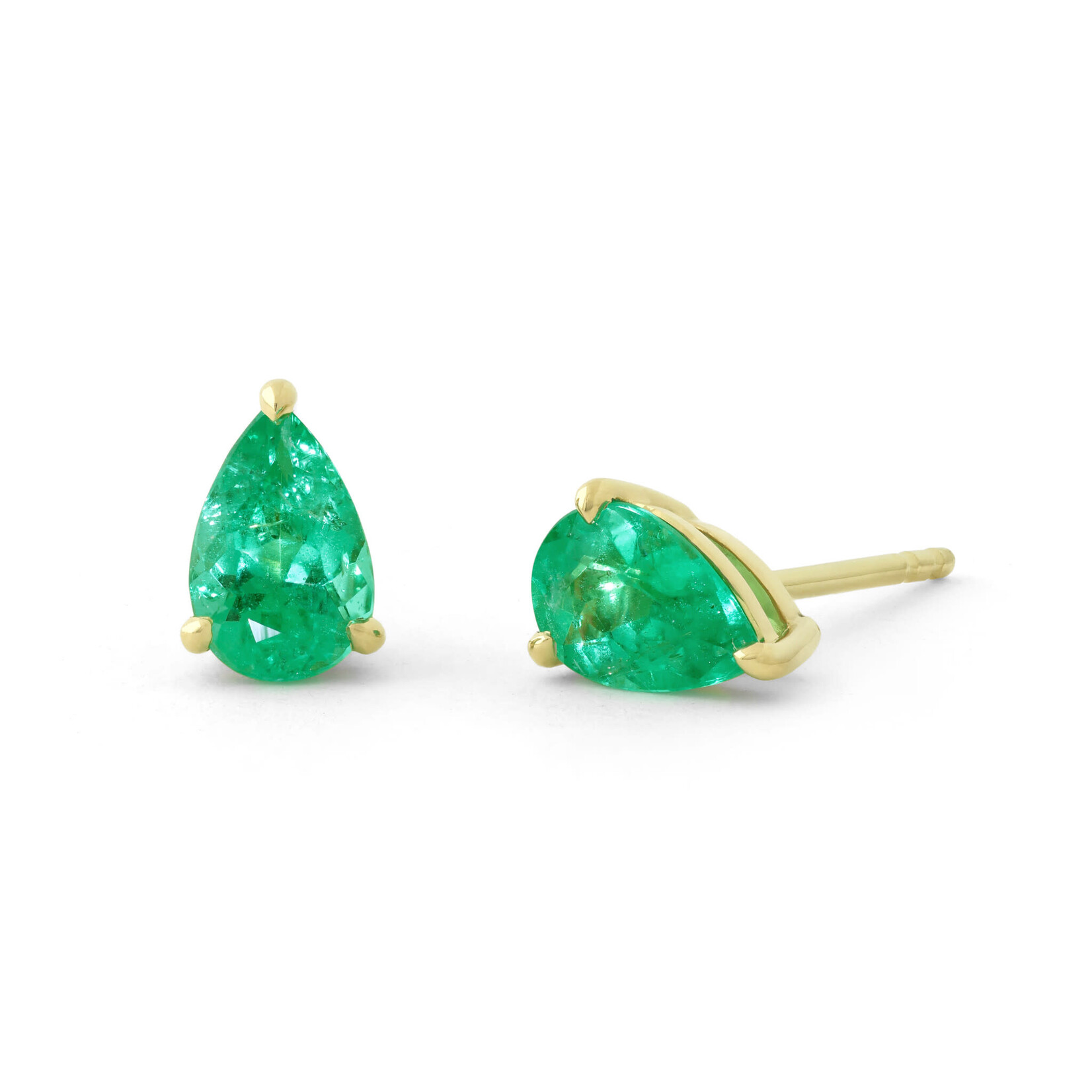 Baxter Moerman Isla Studs with Pear Cut Emeralds