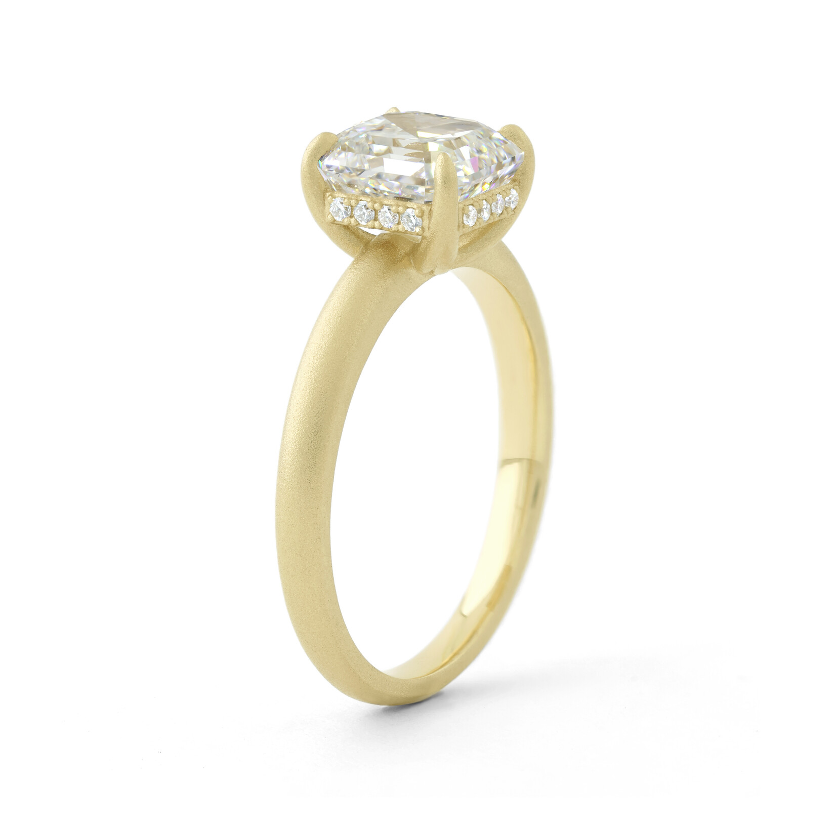 Baxter Moerman Aiko Ring with Lab Grown Asscher Diamond and Hidden Halo