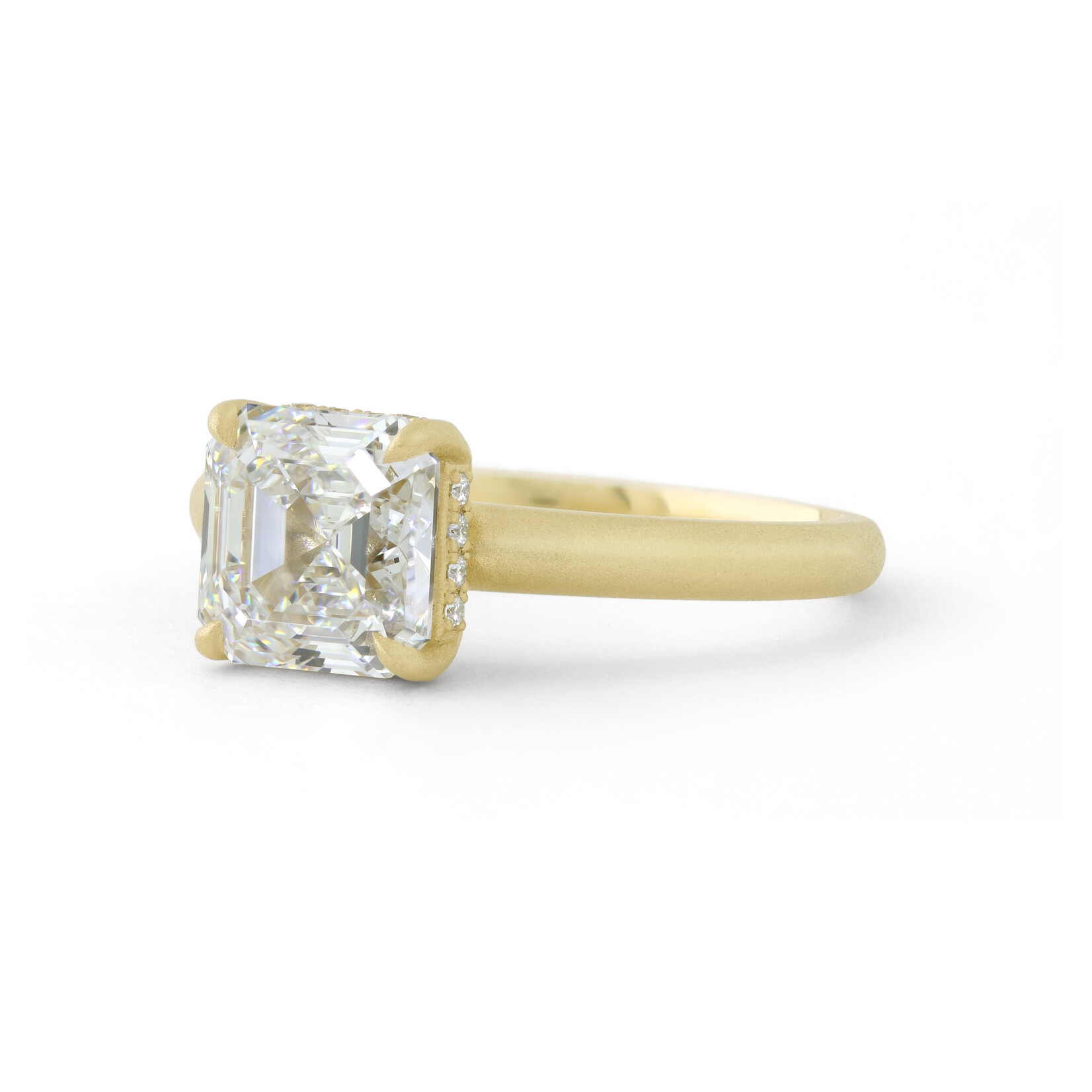 Baxter Moerman Aiko Ring with Lab Grown Asscher Diamond and Hidden Halo