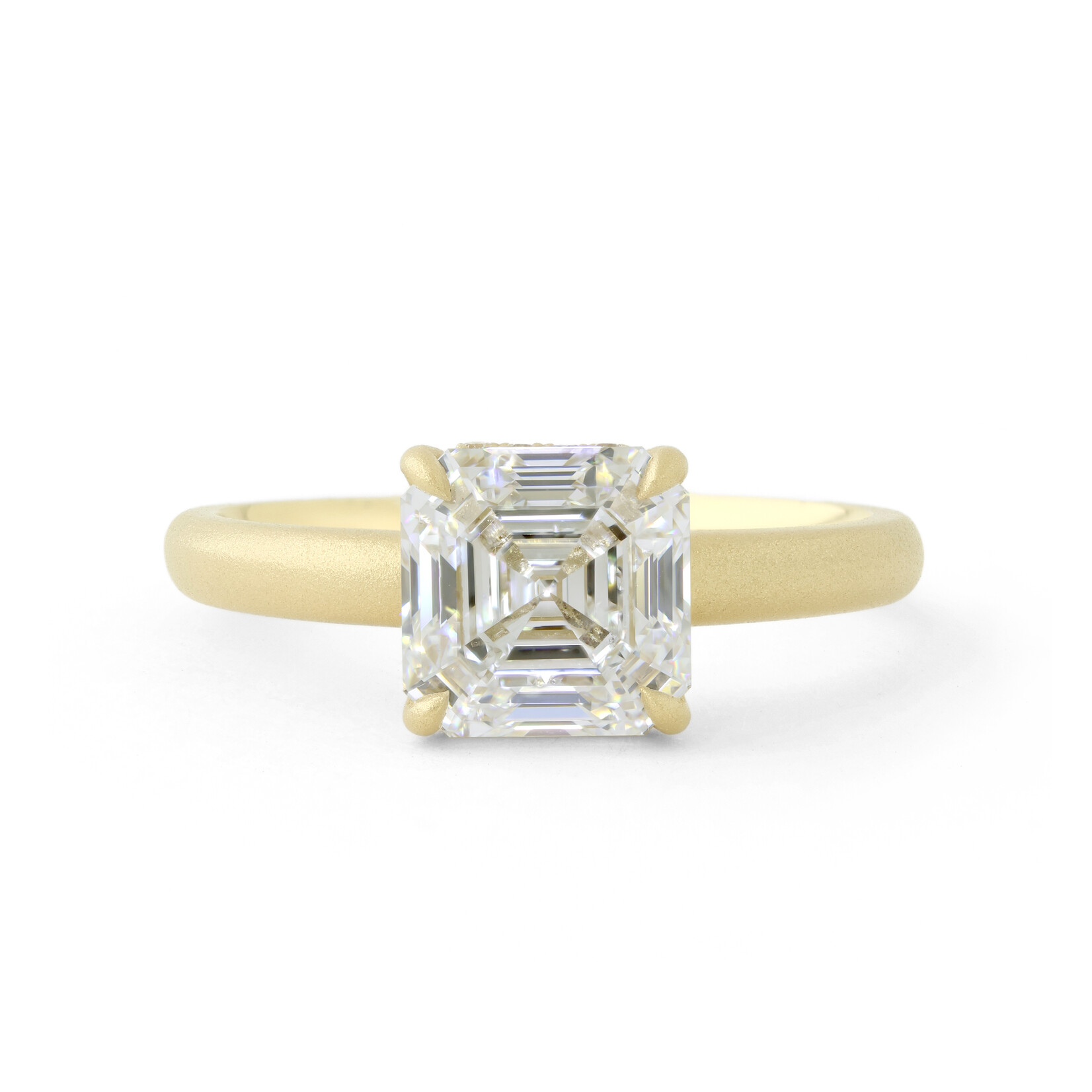 Baxter Moerman Aiko Ring with Lab Grown Asscher Diamond and Hidden Halo