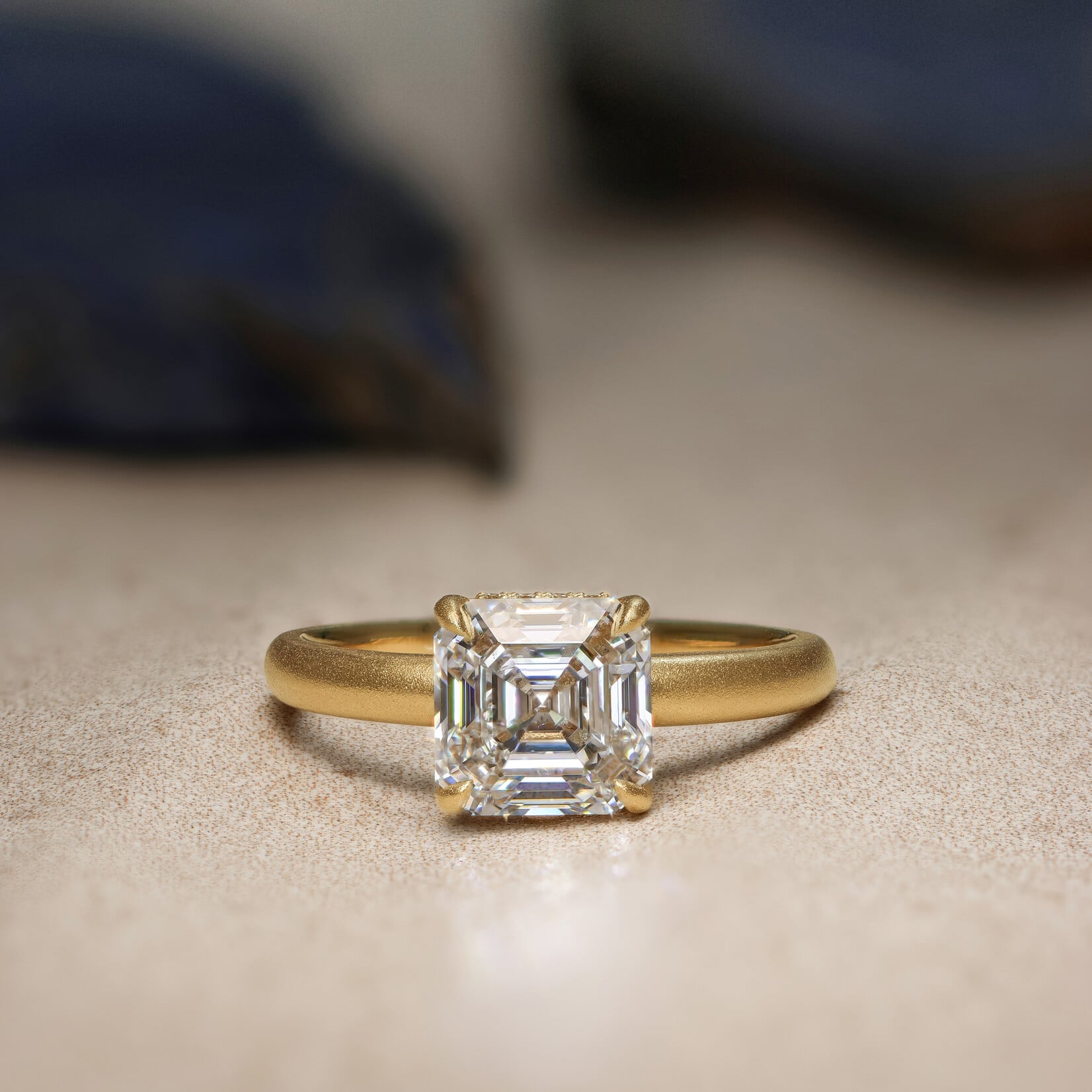 Baxter Moerman Aiko Ring - Lab Grown Asscher Cut Diamond with Hidden Halo