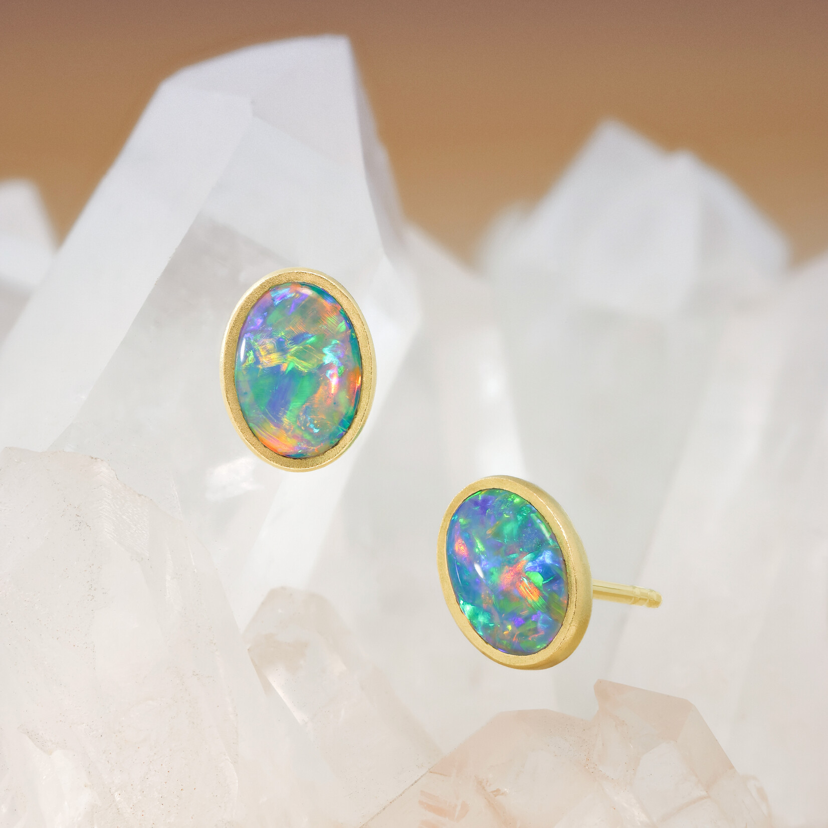 Baxter Moerman Australian Crystal Opal Studs - 0.95ctw
