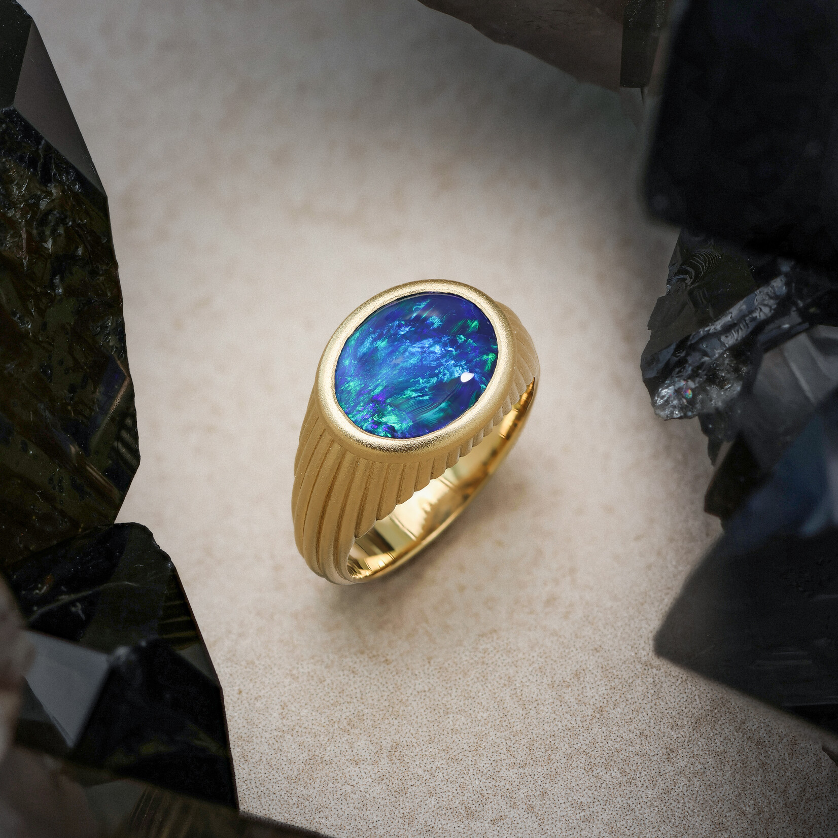 Baxter Moerman Aura Ring with Black Opal