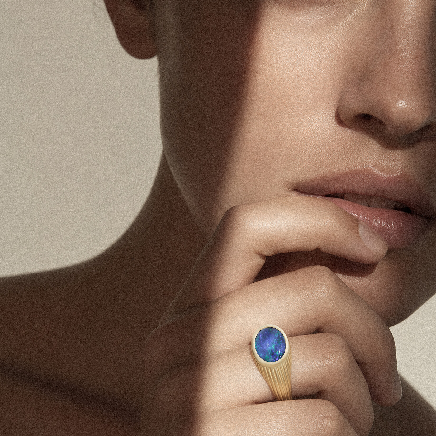 Baxter Moerman Aura Ring with Black Opal