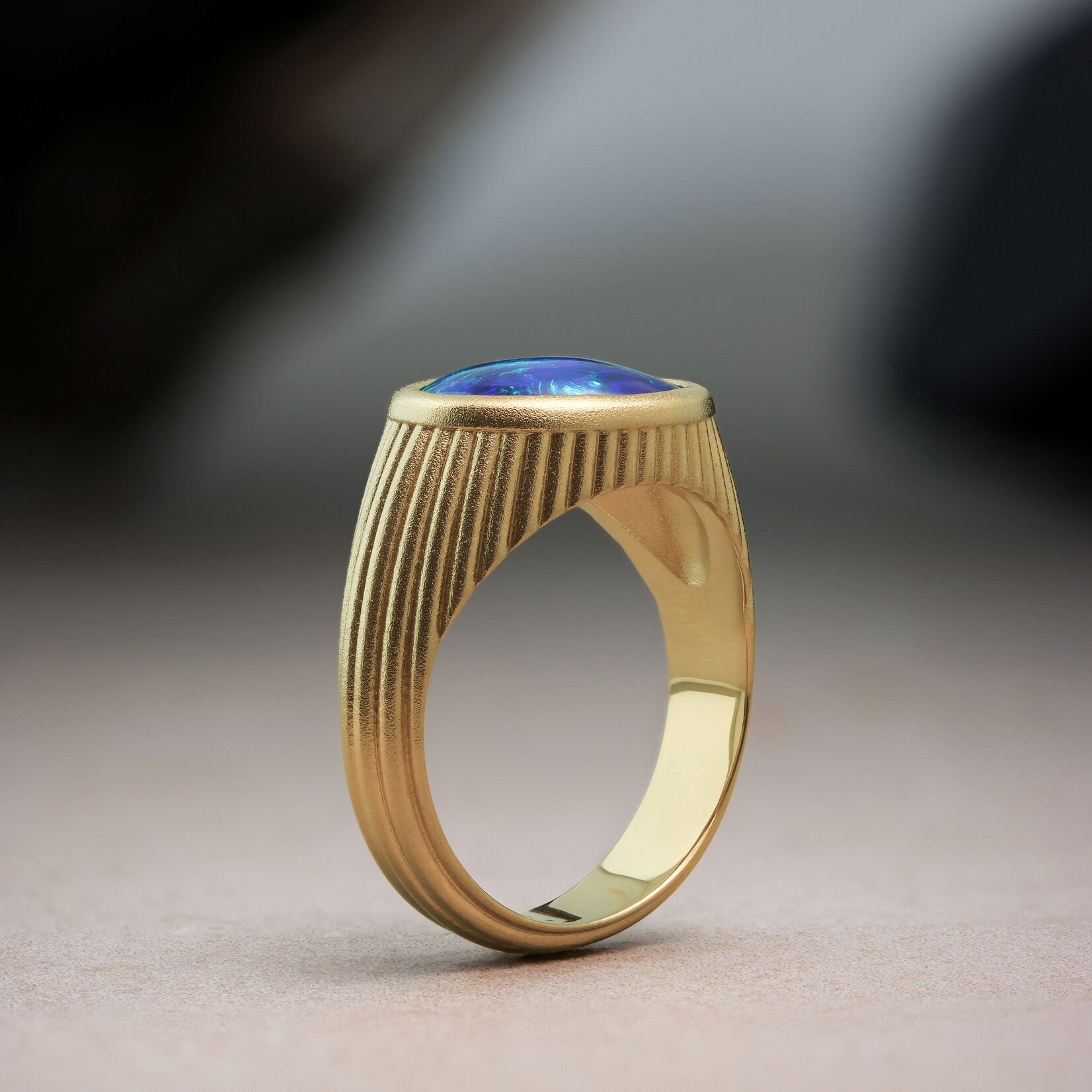 Baxter Moerman Aura Ring with Black Opal
