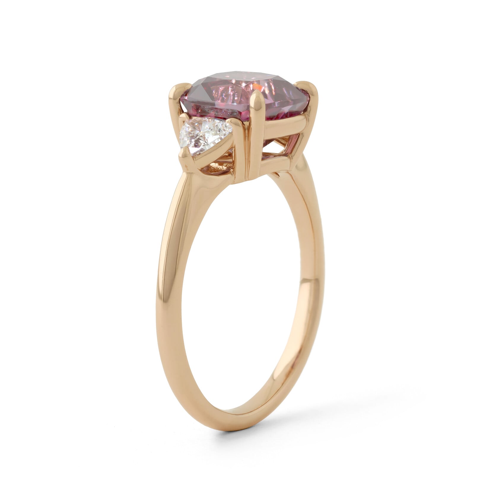 Baxter Moerman Penelope Ring with Malaya Garnet and Trillion Diamond