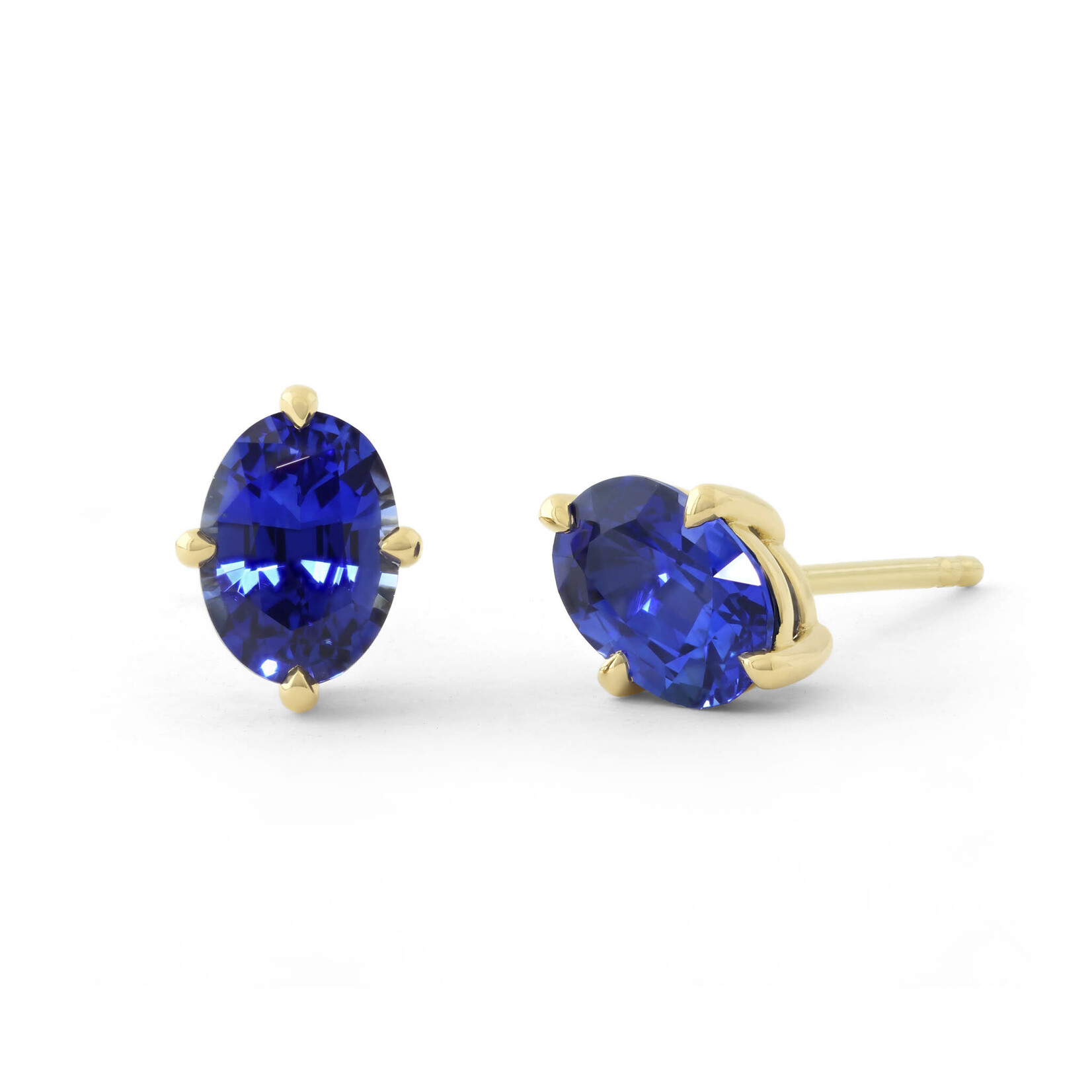 Baxter Moerman Isla Studs with Oval Blue Sapphires