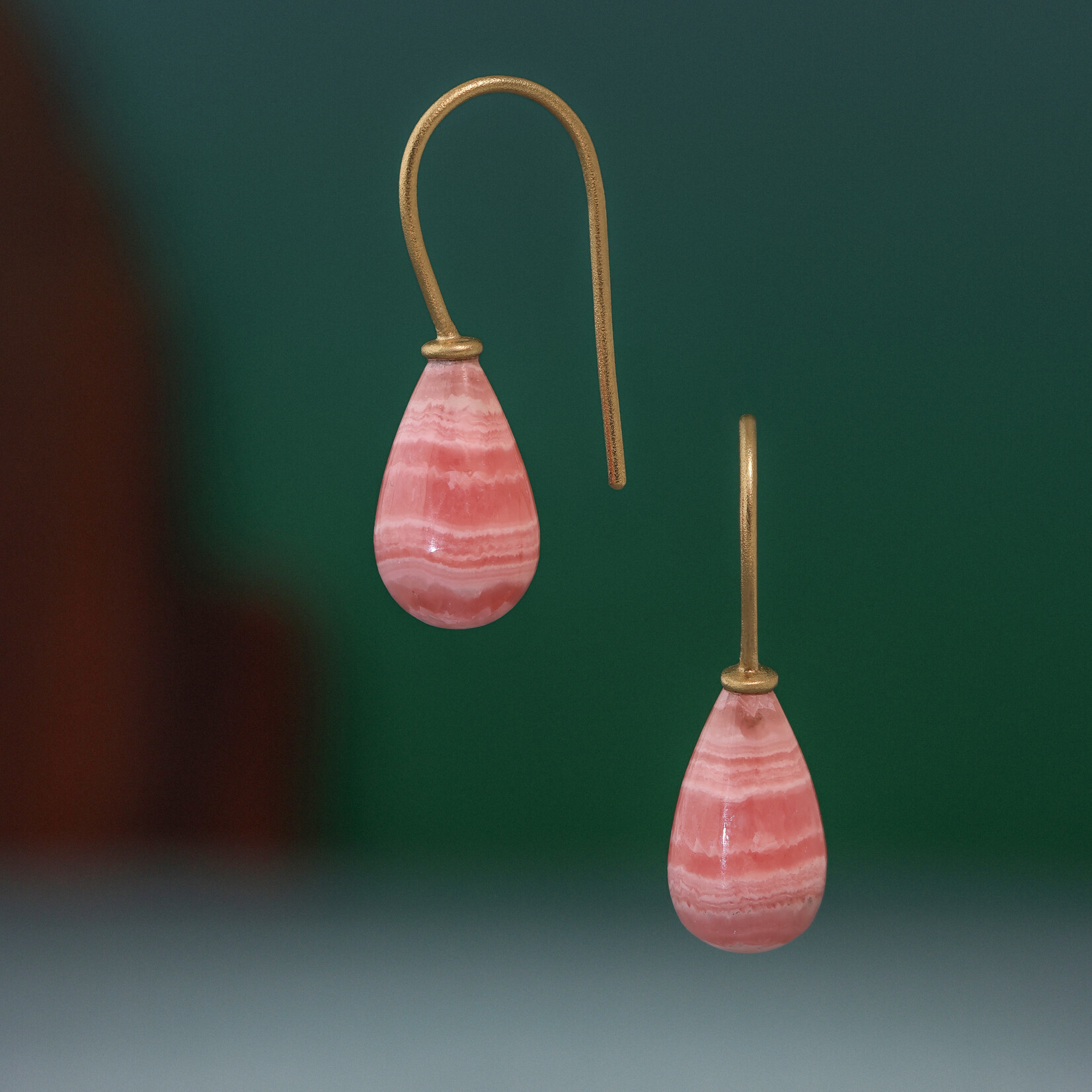 Rhodochrosite Drop Earrings