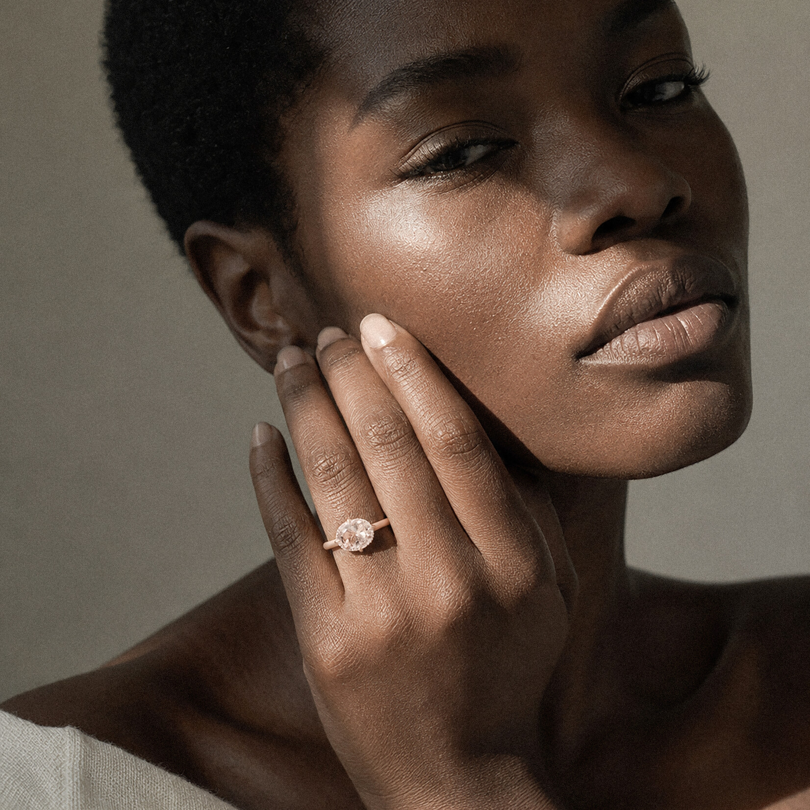 Baxter Moerman Peach Sapphire Ring with 3.62ct Sapphire & Hidden Halo