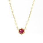 Baxter Moerman Hex Solitaire Necklace with Ruby