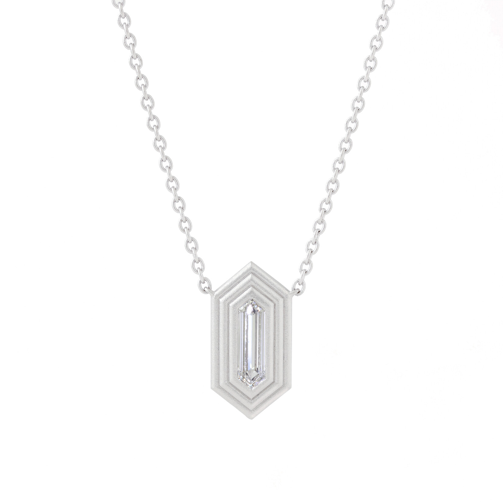 Baxter Moerman Ripple Necklace with Long Hex Diamond