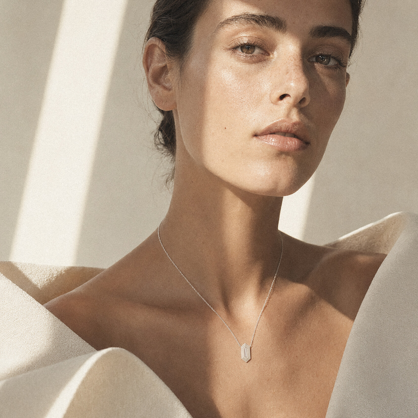 Baxter Moerman Ripple Necklace with Long Hex Diamond