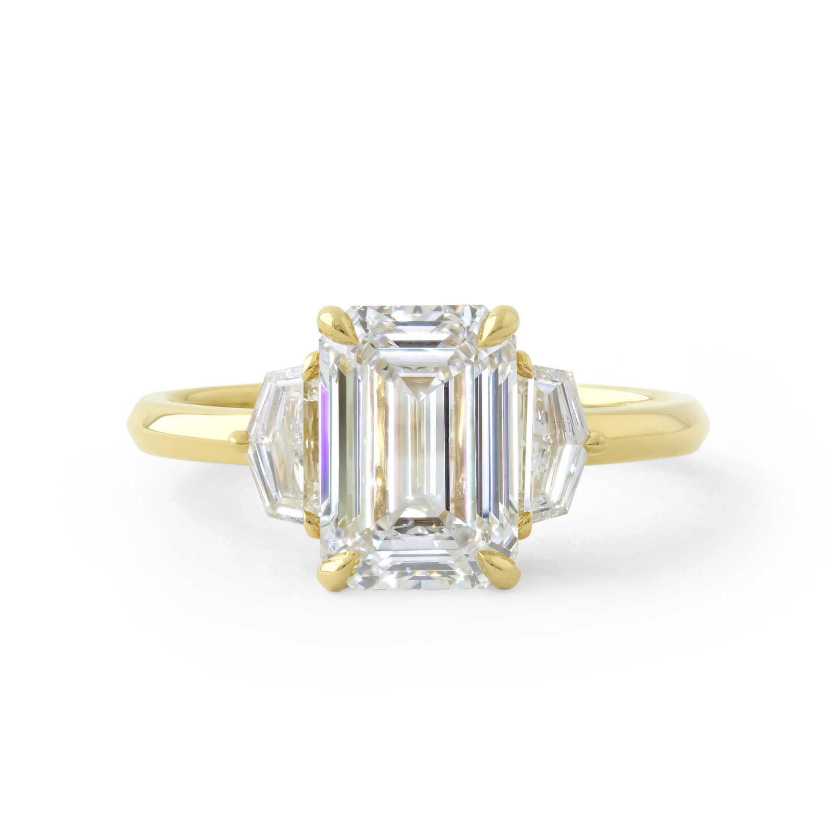 Baxter Moerman Penelope Ring with Emerald Cut Lab Diamond and Cadillac Side Diamonds