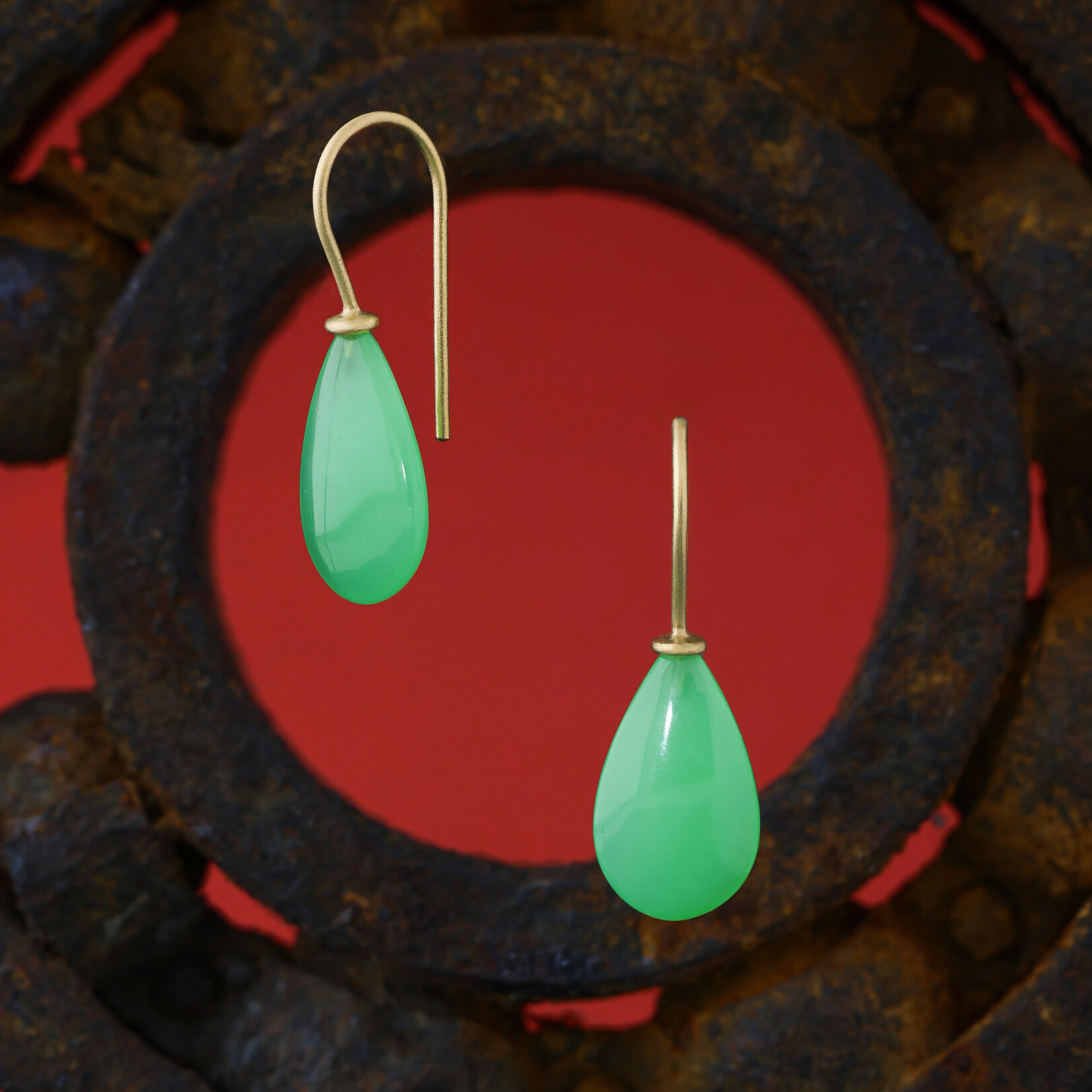 Australian Chrysoprase Drop Earrings