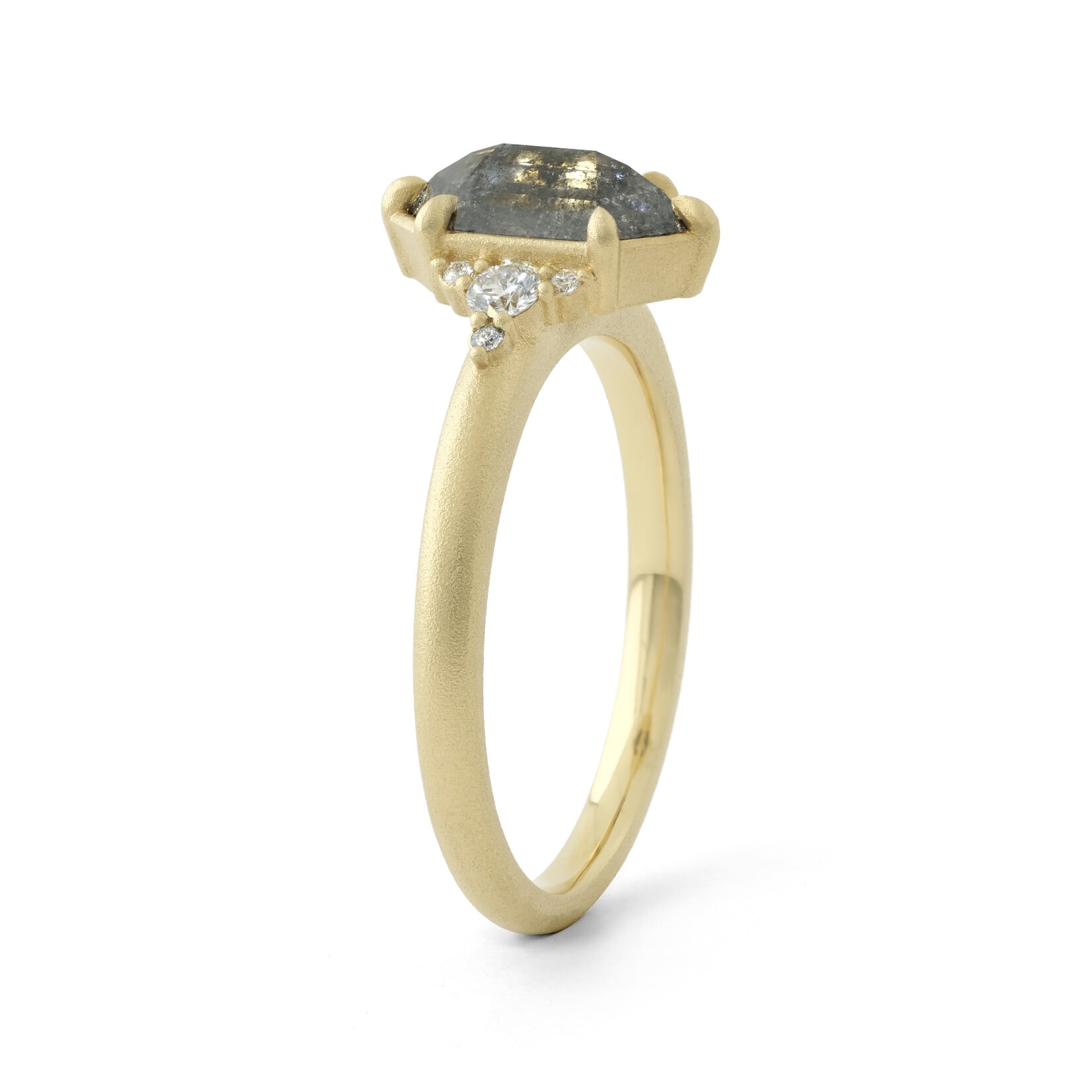 Baxter Moerman Maddie Ring with Salt & Pepper Hex Diamond