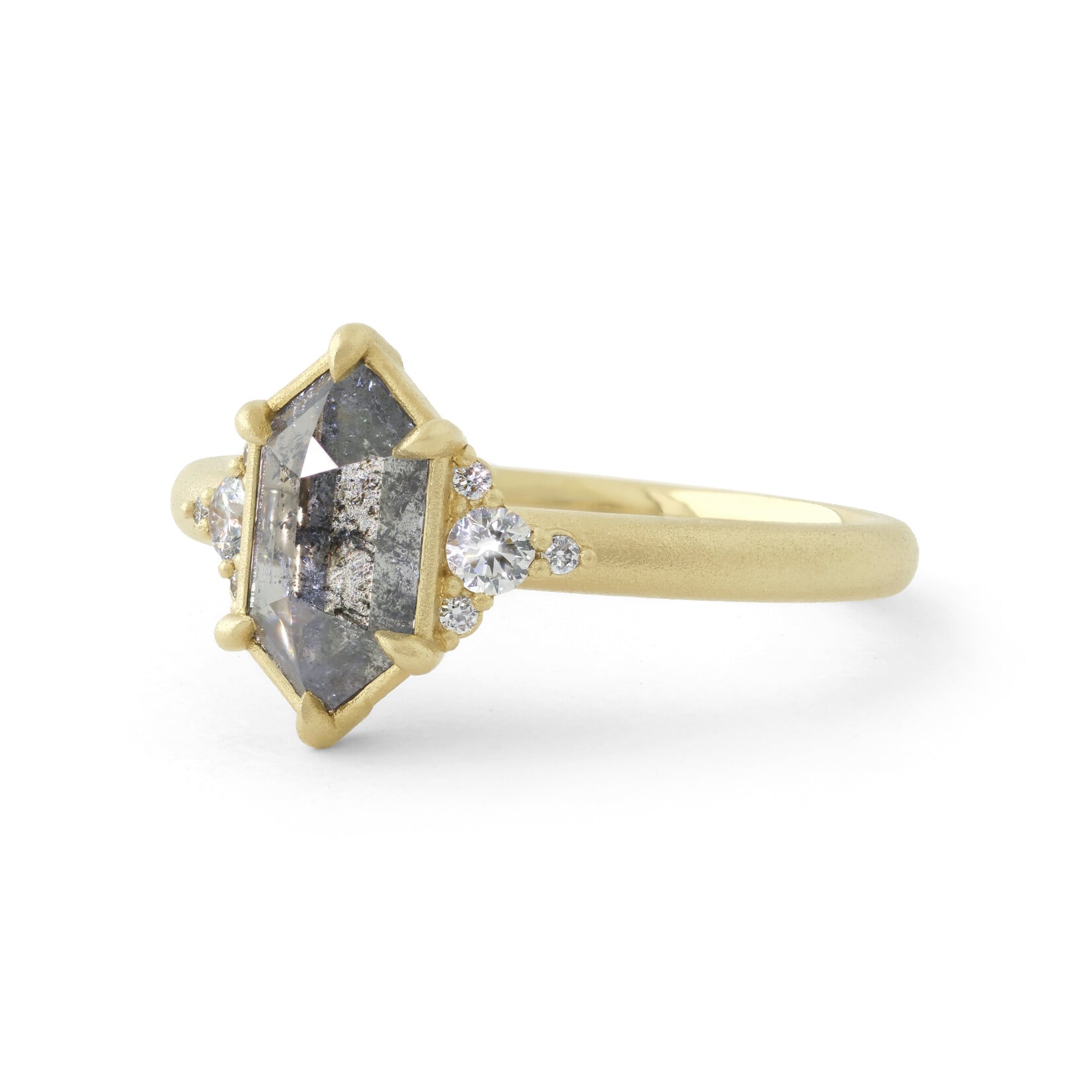 Baxter Moerman Maddie Ring with Salt & Pepper Hex Diamond