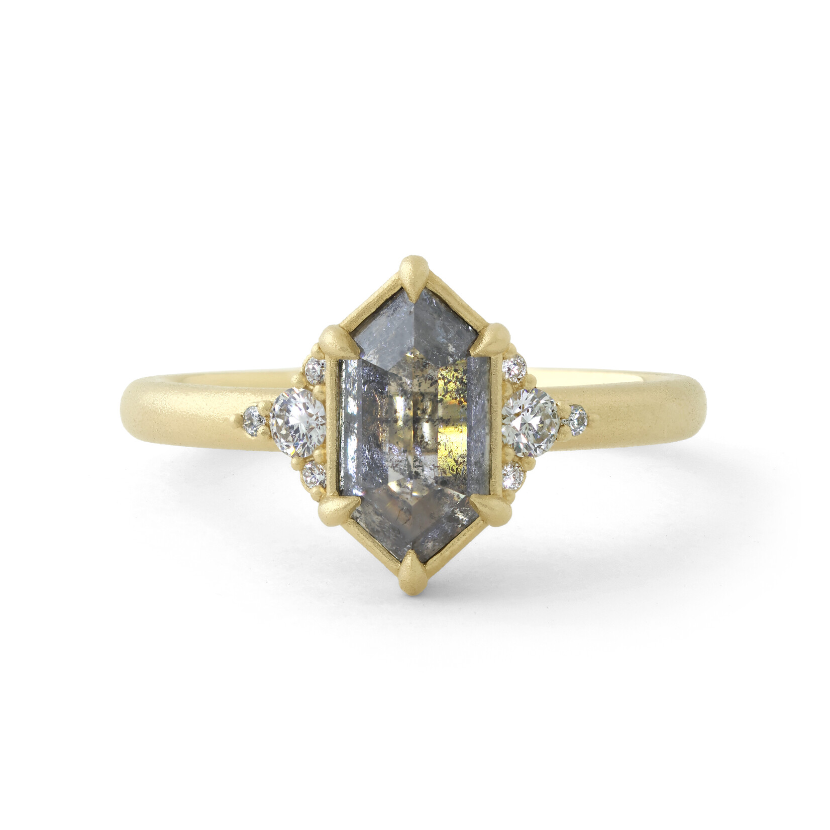 Baxter Moerman Maddie Ring with Salt & Pepper Hex Diamond