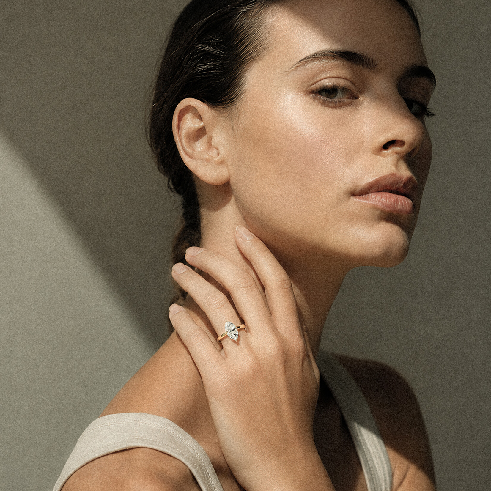 Baxter Moerman Solitaire Ring with  Lab-Grown Marquise Diamond