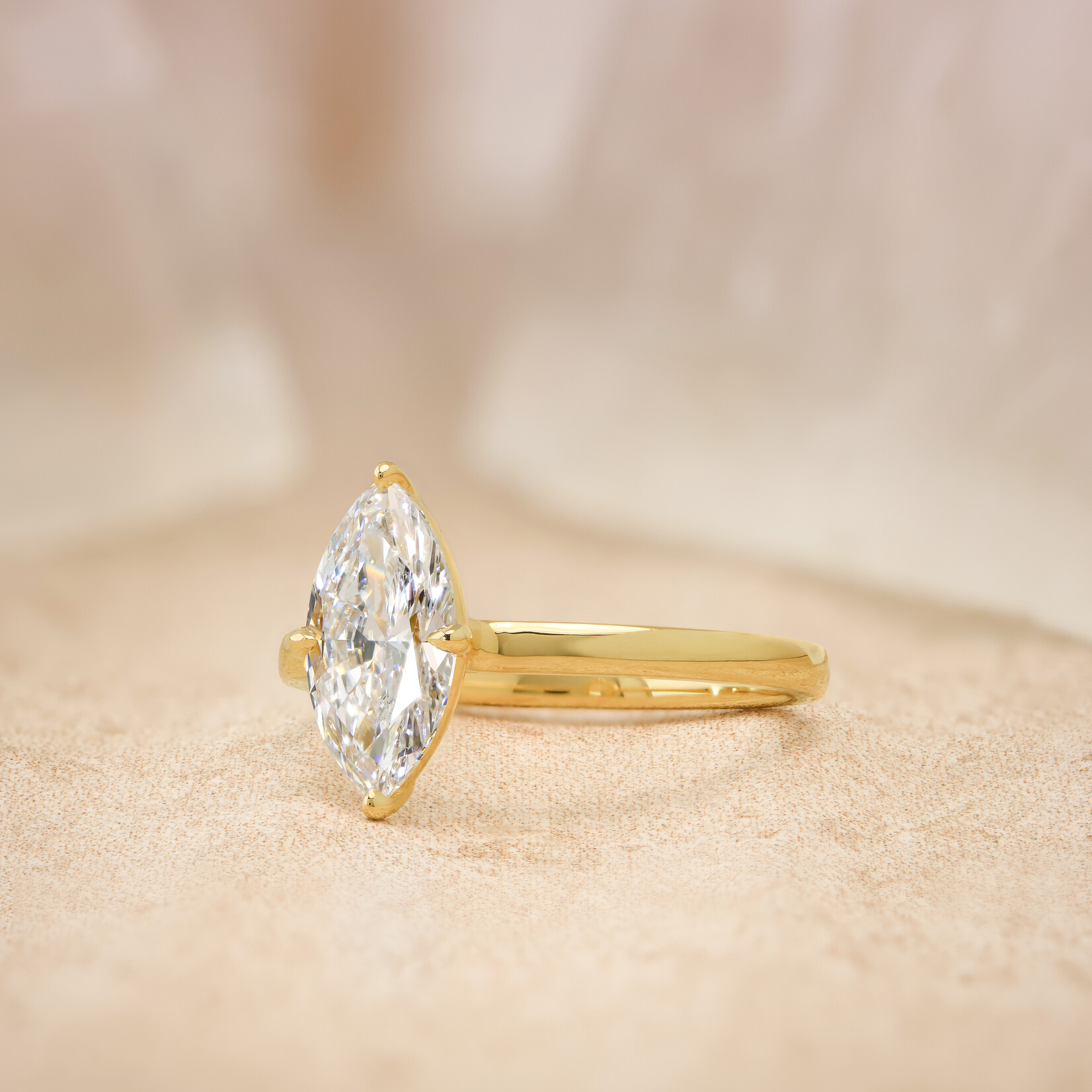 Baxter Moerman Solitaire Ring with  Lab-Grown Marquise Diamond