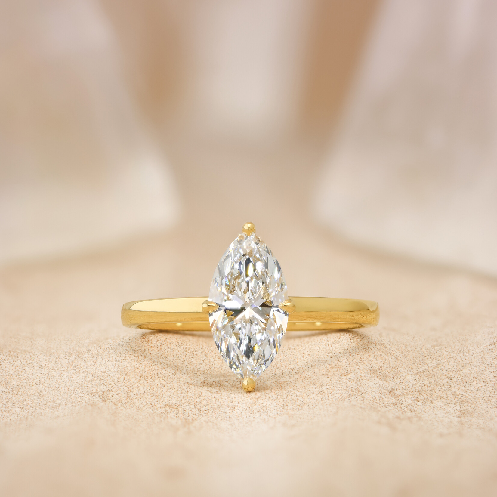 Baxter Moerman Solitaire Ring with  Lab-Grown Marquise Diamond
