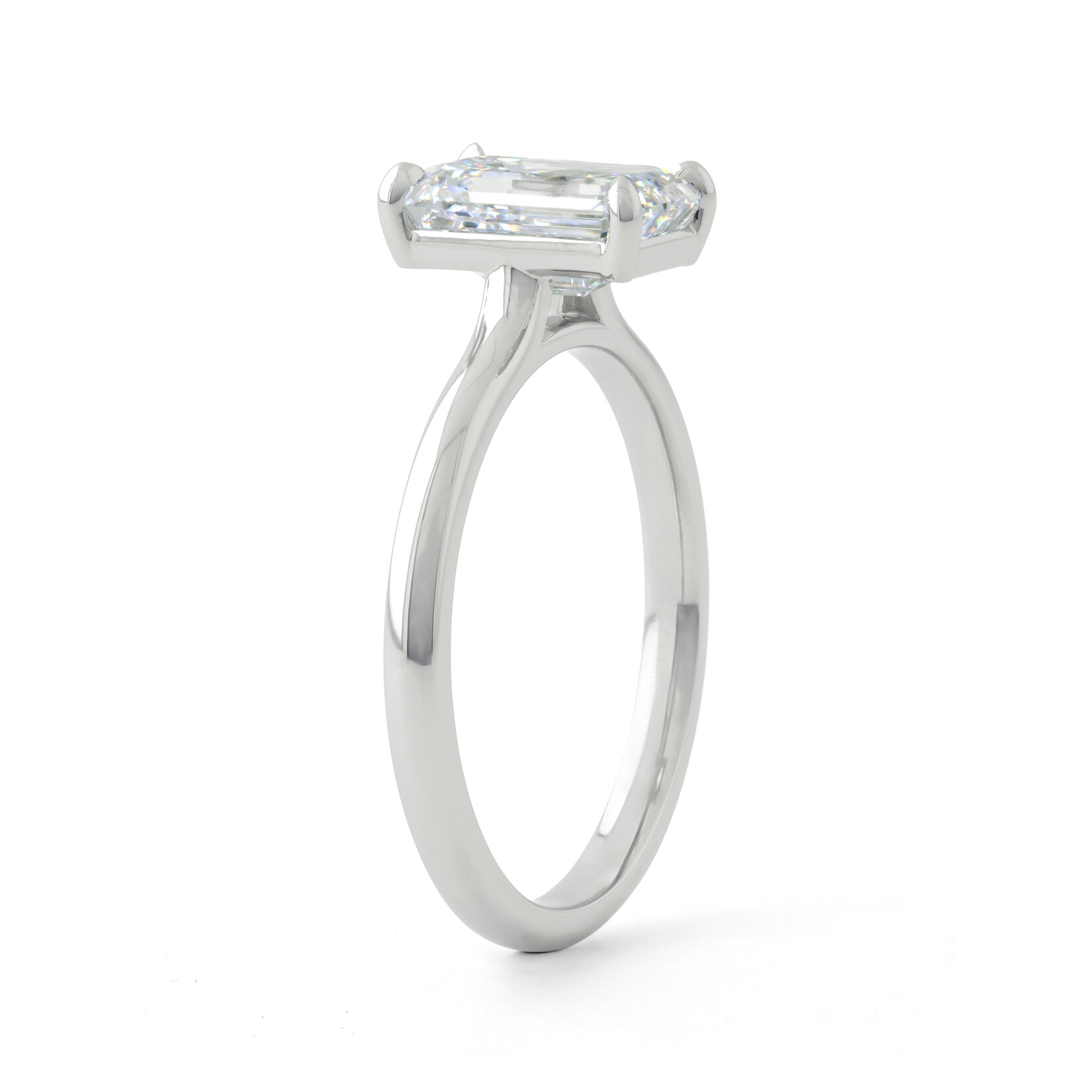 Baxter Moerman Abby Engagement Ring  with Emerald Cut Lab Diamond