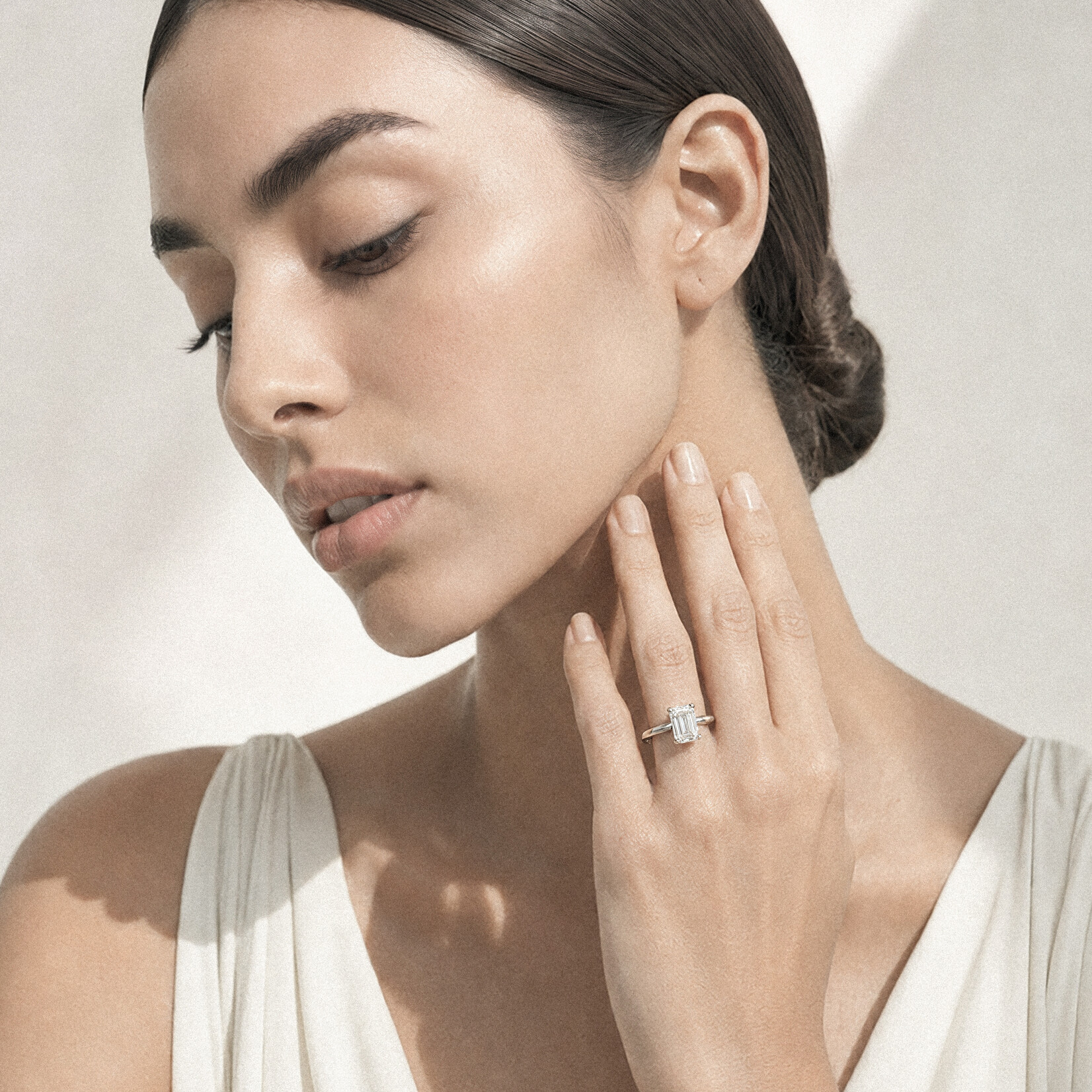 Baxter Moerman Abby Engagement Ring  with Emerald Cut Lab Diamond