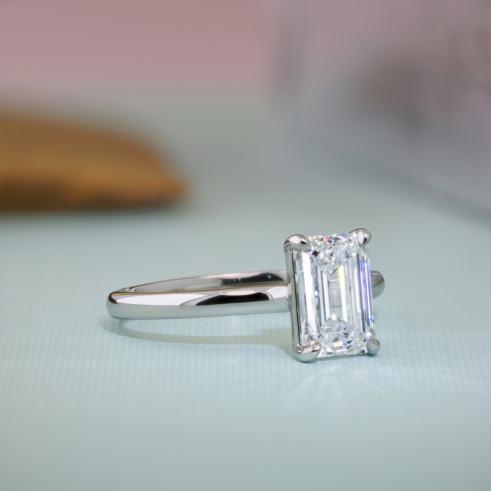 Baxter Moerman Abby Engagement Ring  with Emerald Cut Lab Diamond