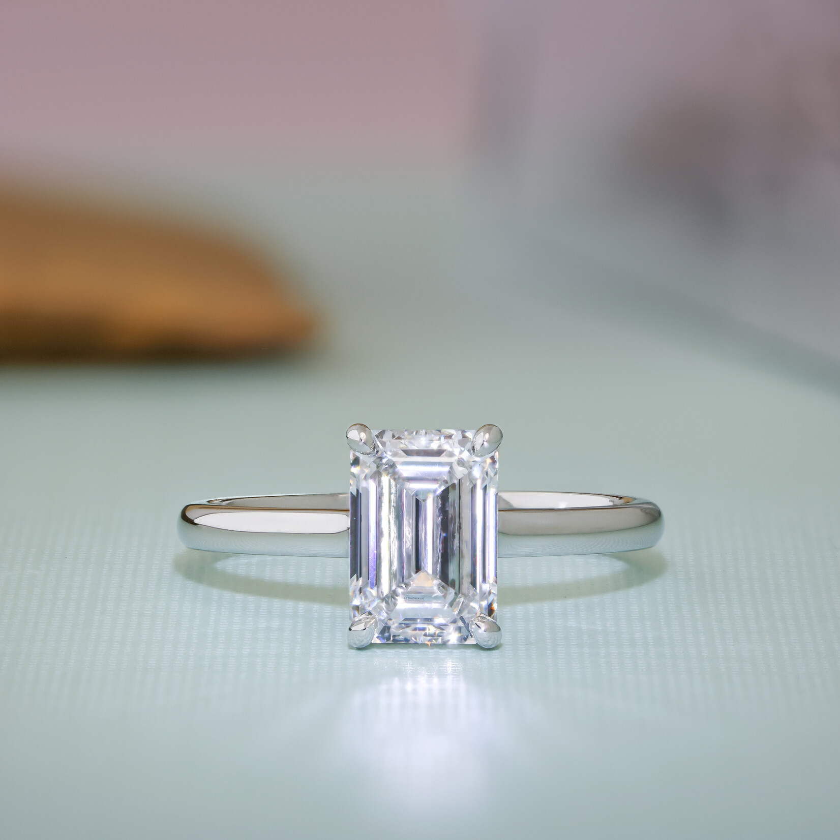 Baxter Moerman Abby Engagement Ring  with Emerald Cut Lab Diamond