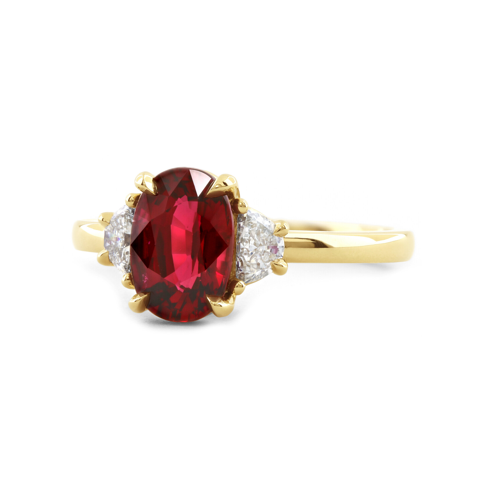 Baxter Moerman 2.10ct Mozambique Ruby Three-Stone Ring — Penelope