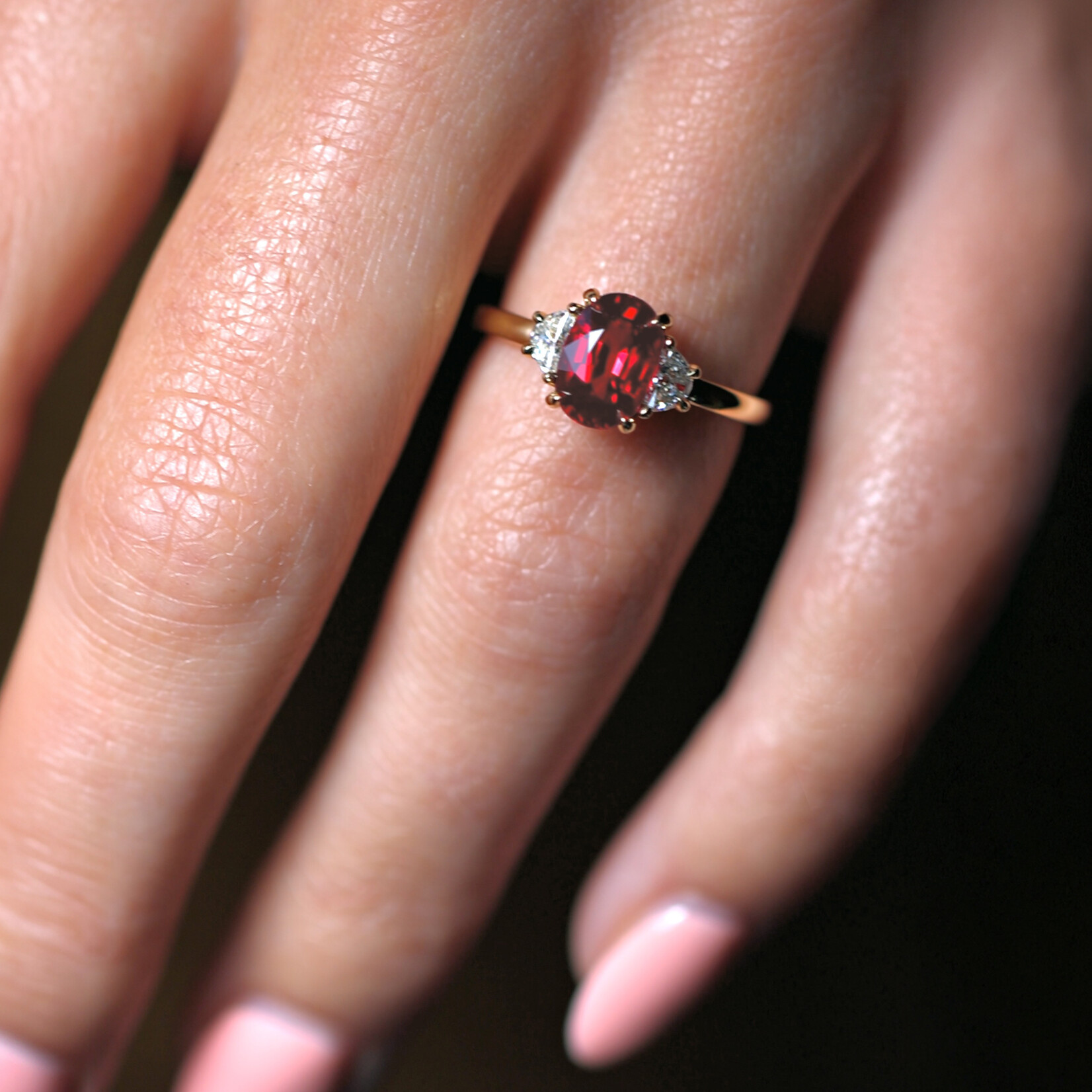 Baxter Moerman 2.10ct Mozambique Ruby Three-Stone Ring — Penelope