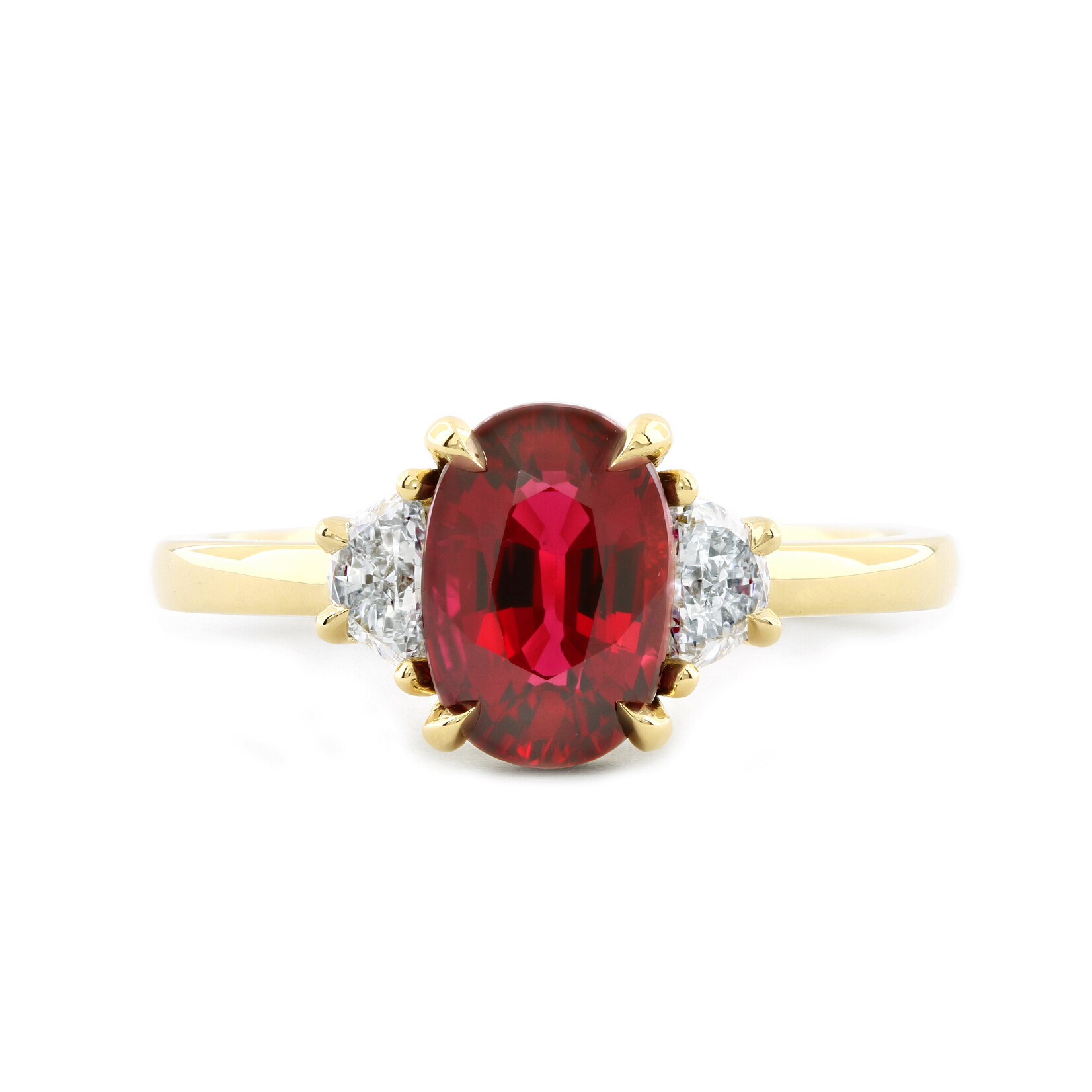 Baxter Moerman 2.10ct Mozambique Ruby Three-Stone Ring — Penelope