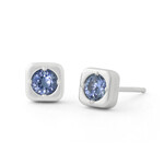 Baxter Moerman Button Stud Earrings with 0.54ctw Light Blue Spinel, Platinum