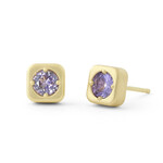 Baxter Moerman Button Stud Earrings with 0.71ctw Lavender Spinel, 18K Yellow Gold
