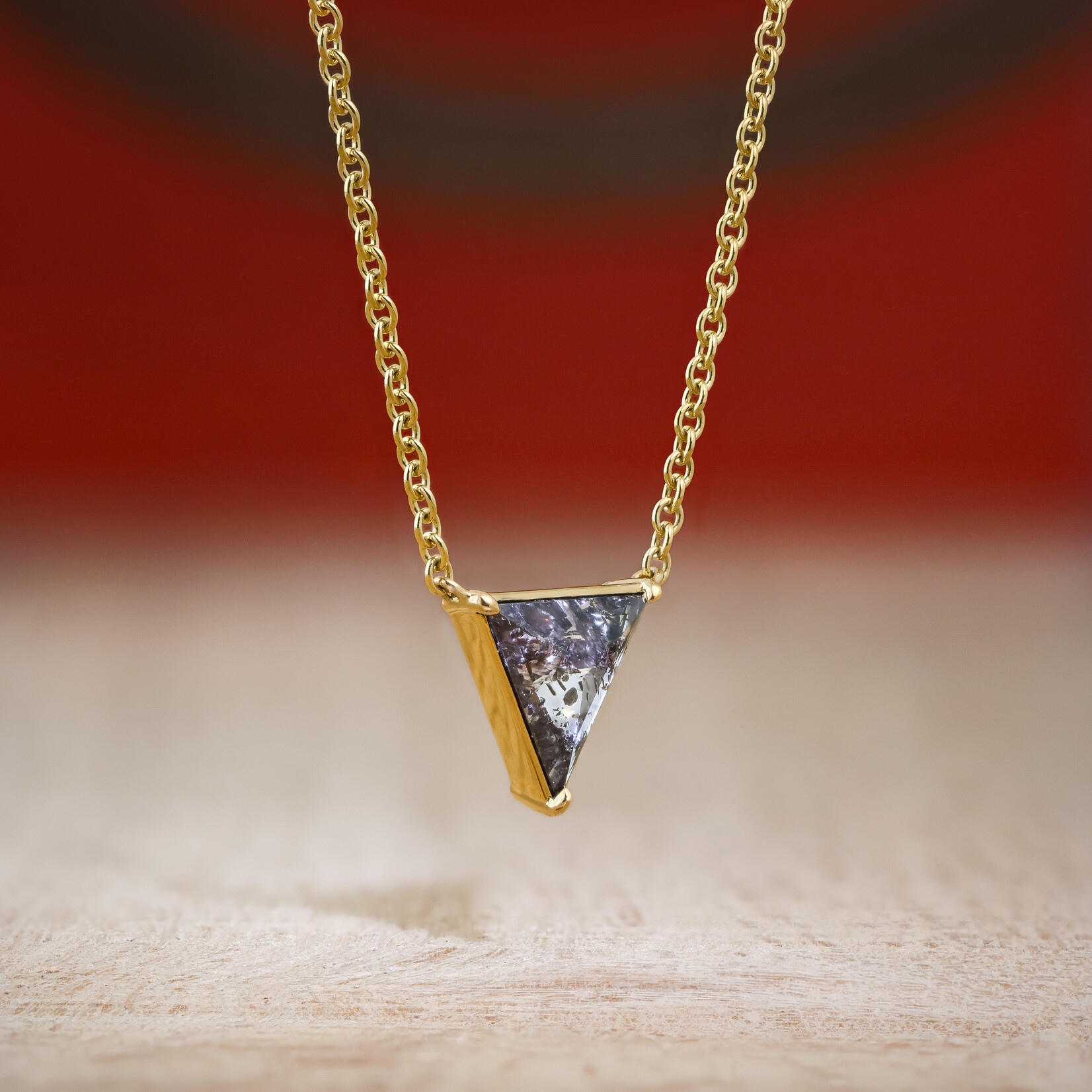 Baxter Moerman 1.30ct Salt & Pepper Triangle Rose Cut Diamond Necklace
