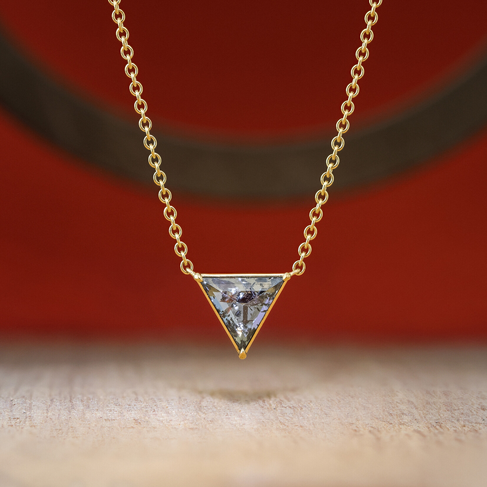 Baxter Moerman 1.30ct Salt & Pepper Triangle Rose Cut Diamond Necklace