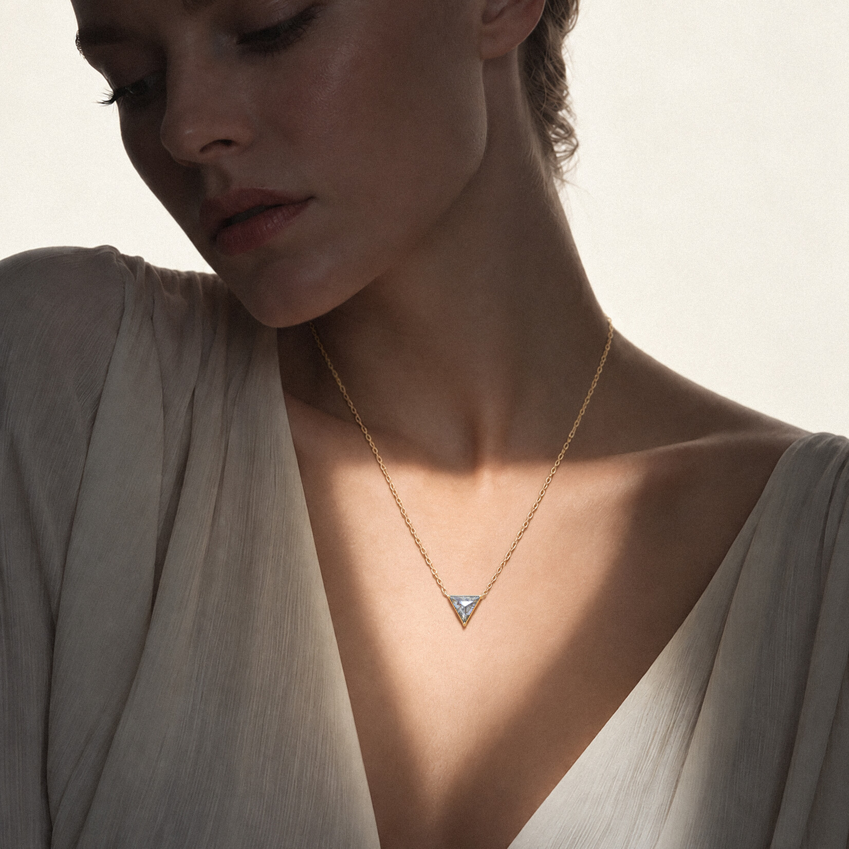 Baxter Moerman 1.30ct Salt & Pepper Triangle Rose Cut Diamond Necklace