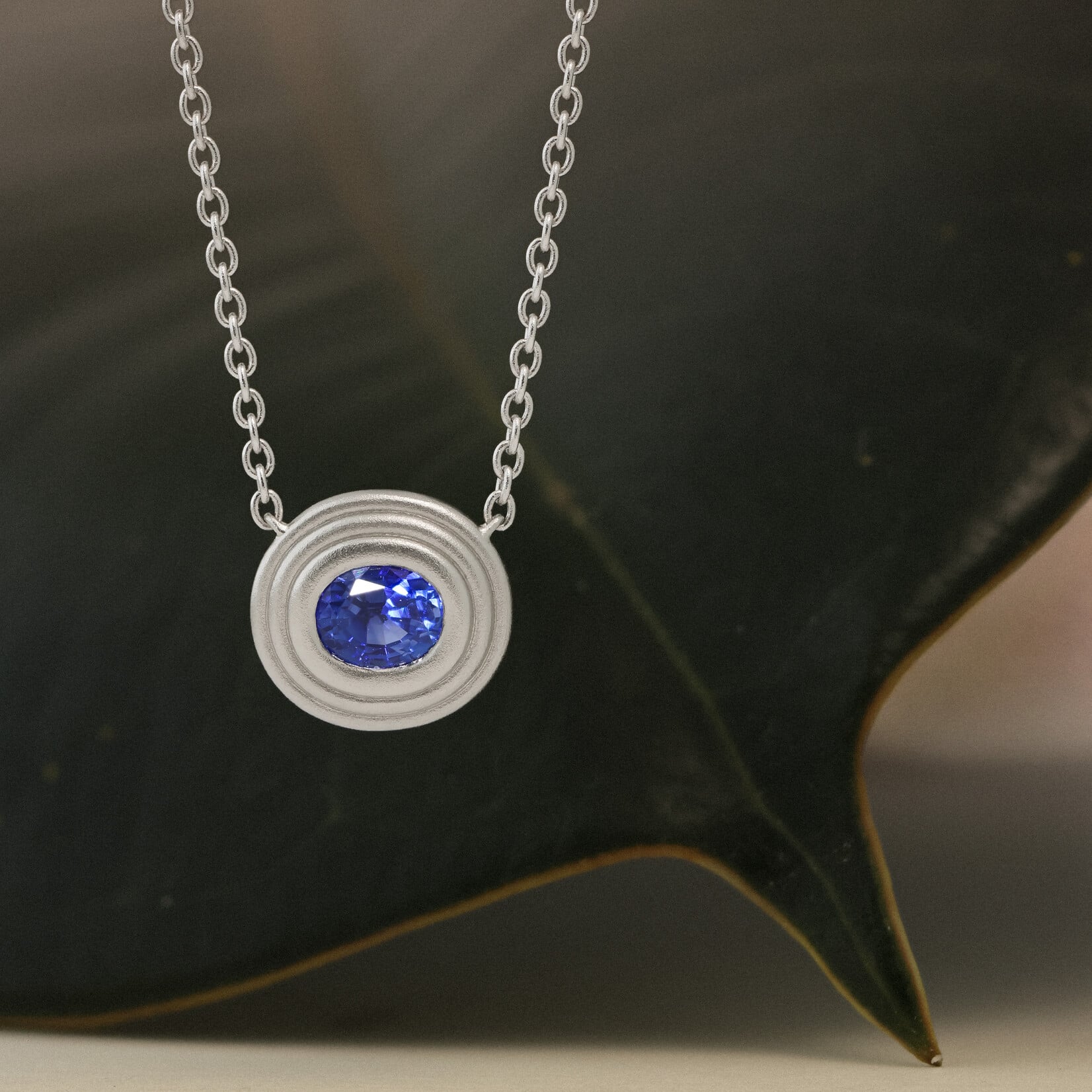 Baxter Moerman Ripple Necklace with .66ct Ceylon Blue Sapphire