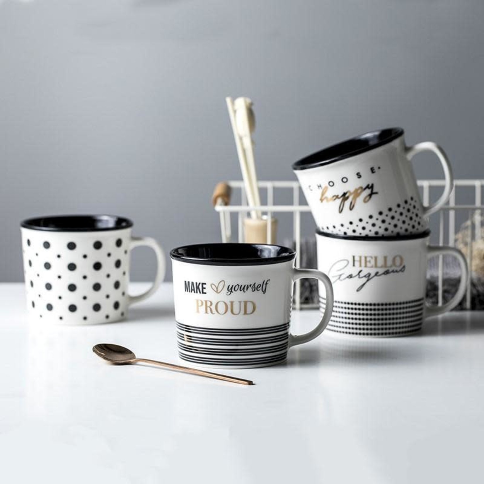 Hello Gorgeous Mugs Set/4