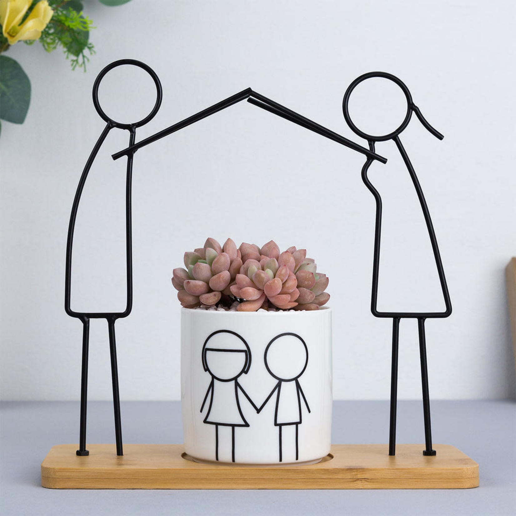 Family Stick Figure Family Pot