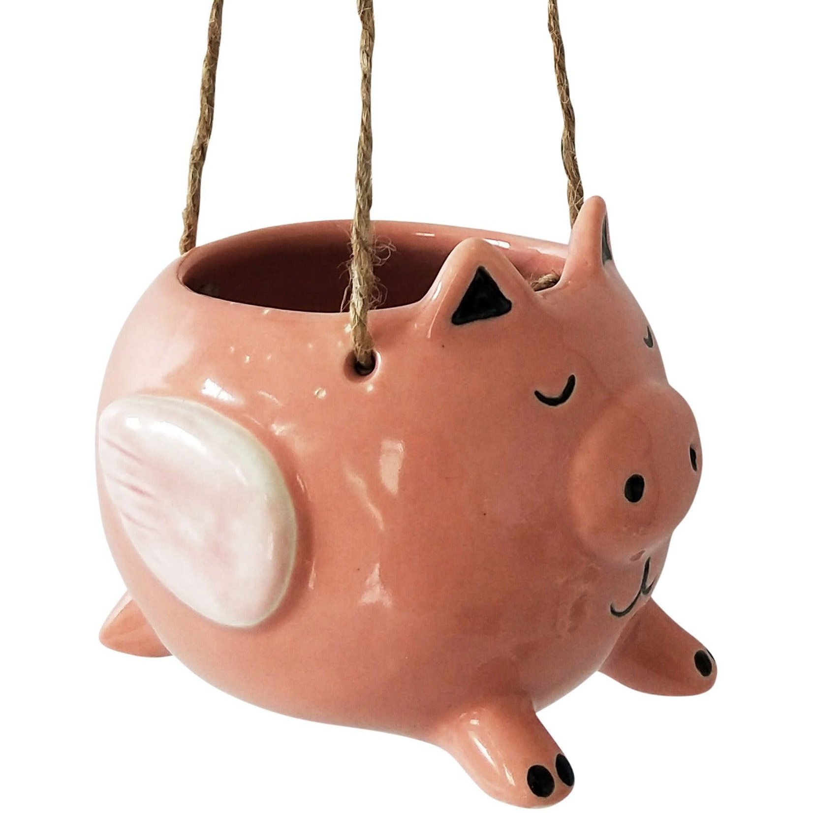 Flying Pig Hanging Planter Pink