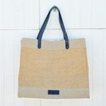 Chief Shopping Officer High St Shopper - Natural/Navy Handles & Matching Zip Pouch