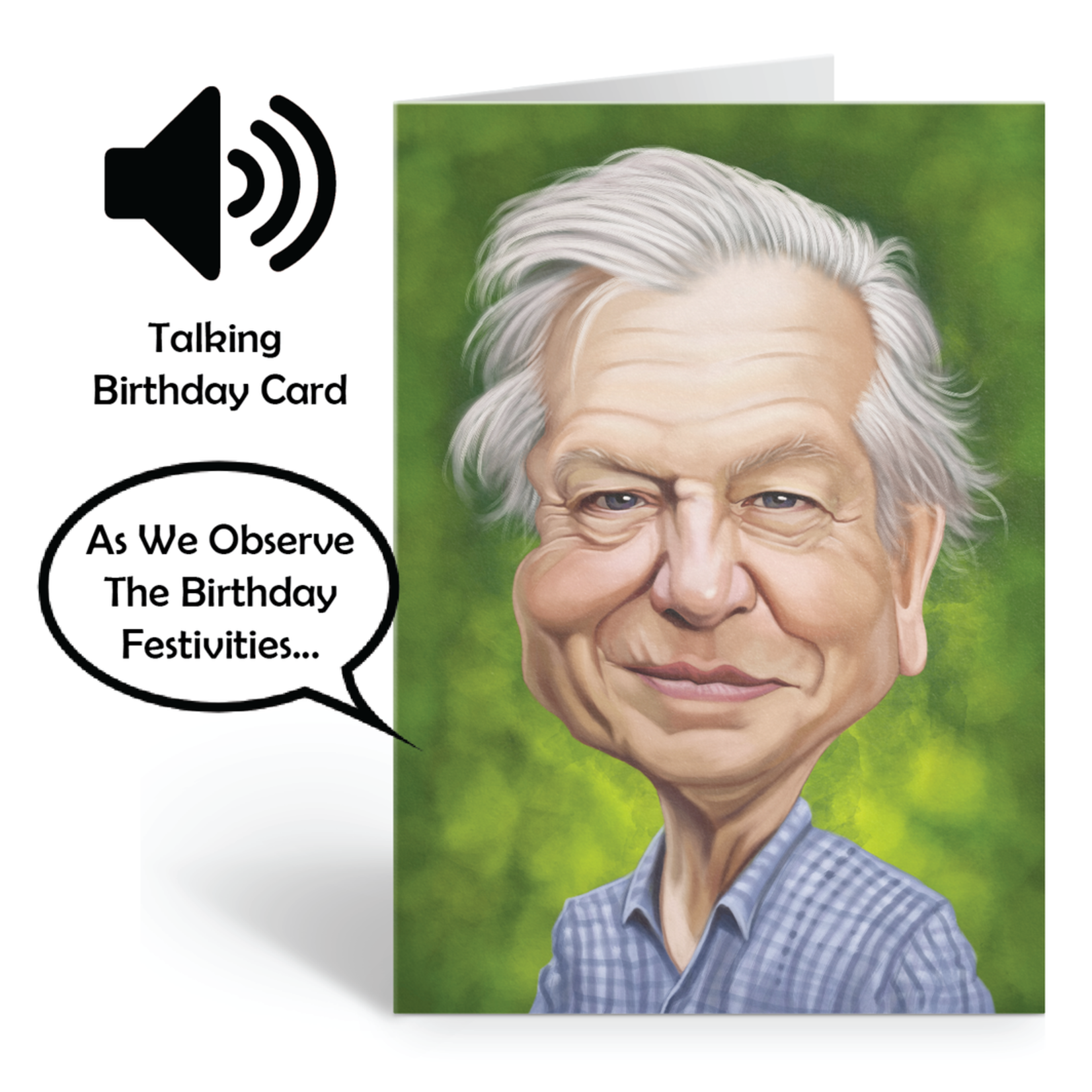 Loudmouth Talking Card - David Attenborough