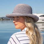 Britt Raffia Breton Hat - Dusty Blue - 58cm