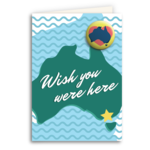 Wish You  Were Here Aussie Map Card