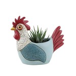 Light Blue Rooster Planter