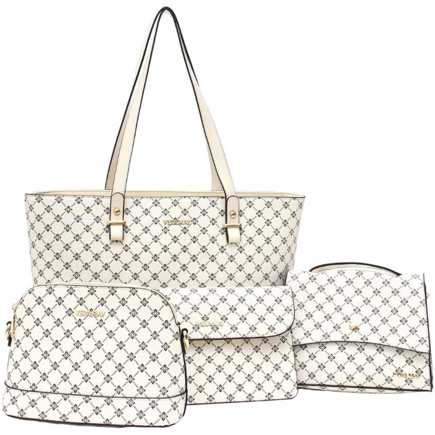 Vera May Vera May Bailey Vegan Bag Set/4 - Avail Brown & Beige