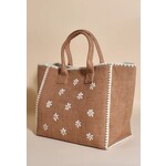 Adorne Adorne Daisy Contrast Stitch Tote