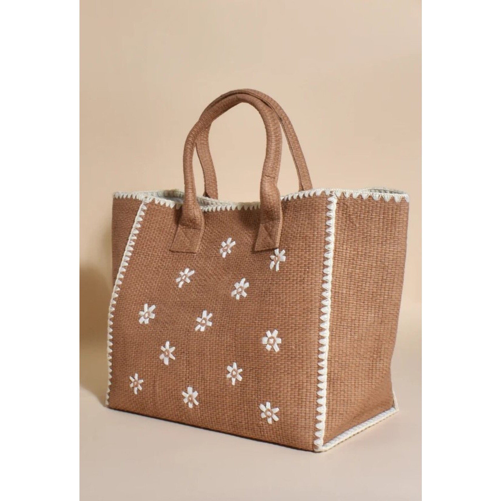 Adorne Adorne Daisy Contrast Stitch Tote